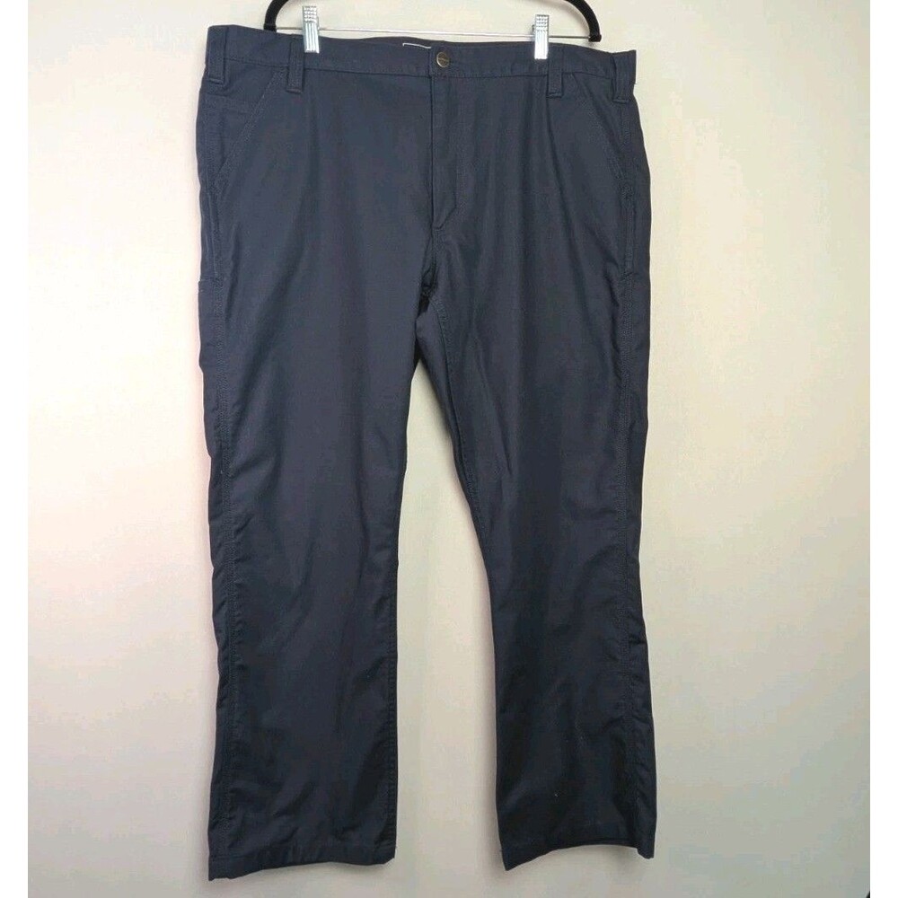 Carhartt Work Pants Mens 42x30 Rugged Flex Relaxed Fit Canvas Blue BN3109-M